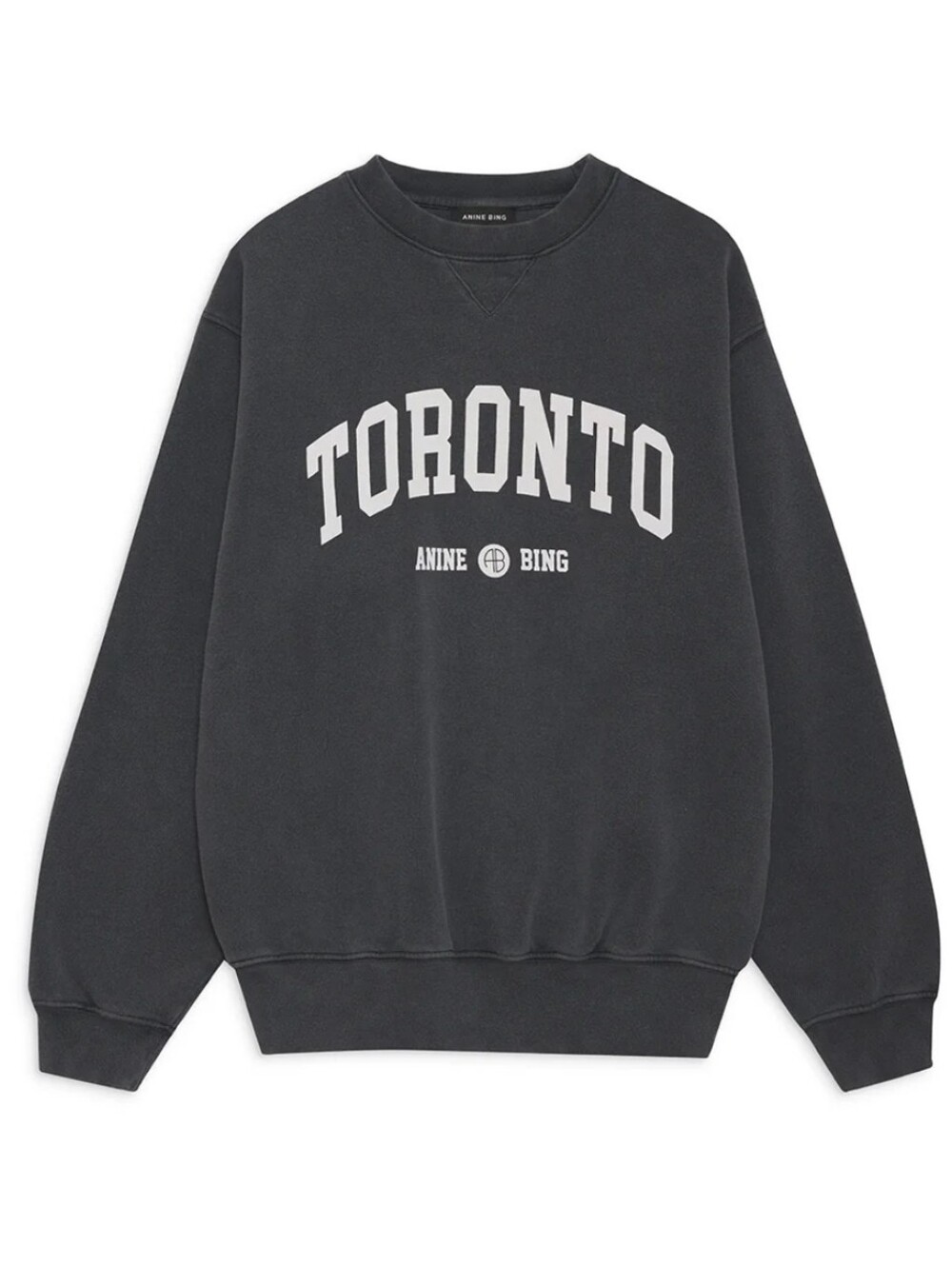 Anine Bing Ramona Toronto Charcoal Toronto Crewneck Sweatshirt
